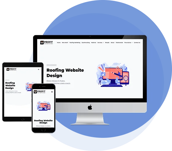 porfit roofing website design mockup