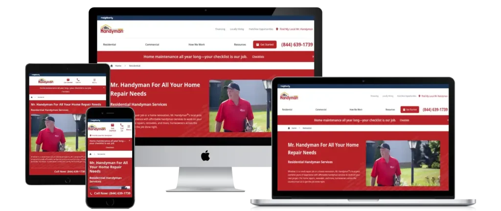 New Orleans handyman website design mockup