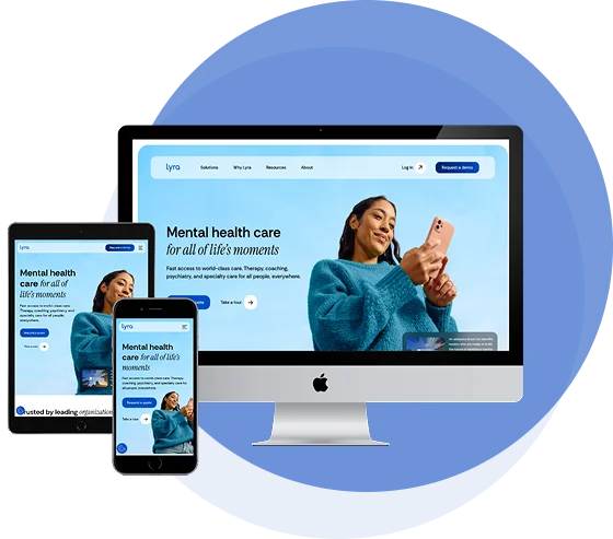 Responsive mental health website design mockup