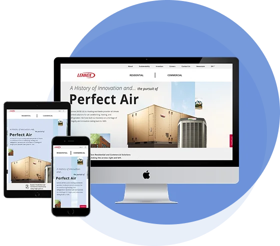 Professional HVAC Company Website Mockup in New Orleans