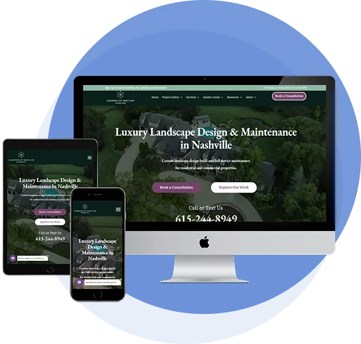 New Orleans landscape company website design mockup