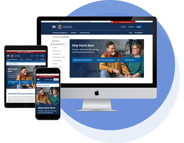 Modern behavioral health website design mockup